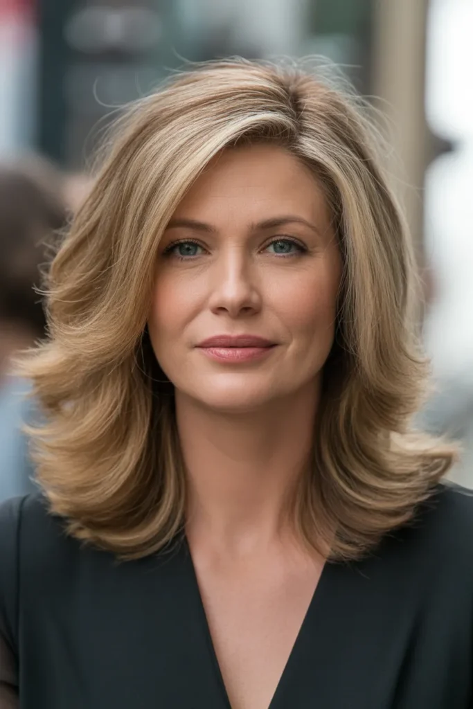 Medium Cut with Side Part and Layers