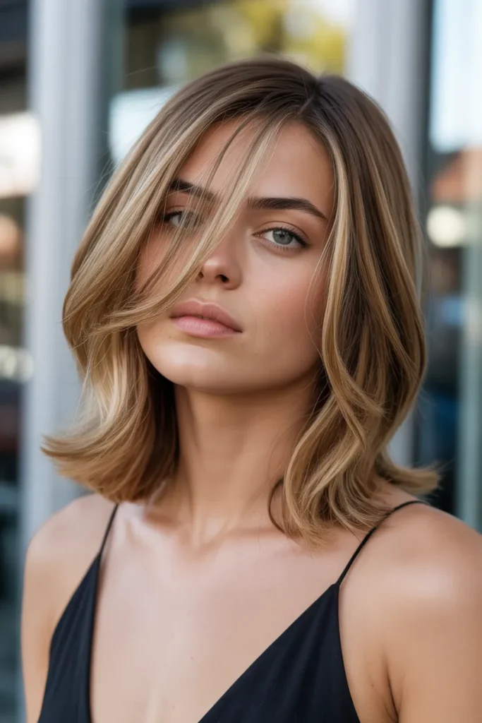 Medium Cut with Side-Swept Layers