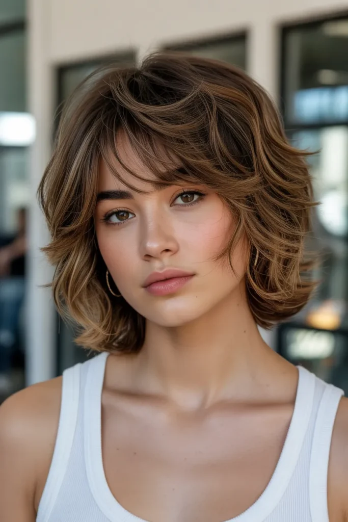Medium Haircut with Choppy Layers and Texture