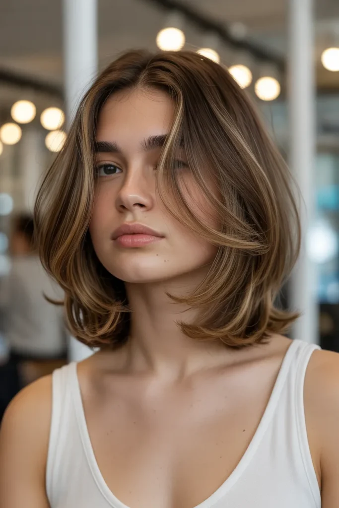 Medium Haircut with Rounded Layers