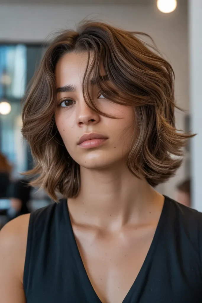 Medium Haircut with Soft Choppy Layers