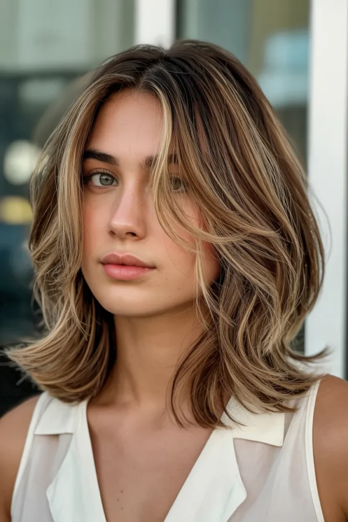 Medium Layered Hair with Face-Framing Pieces
