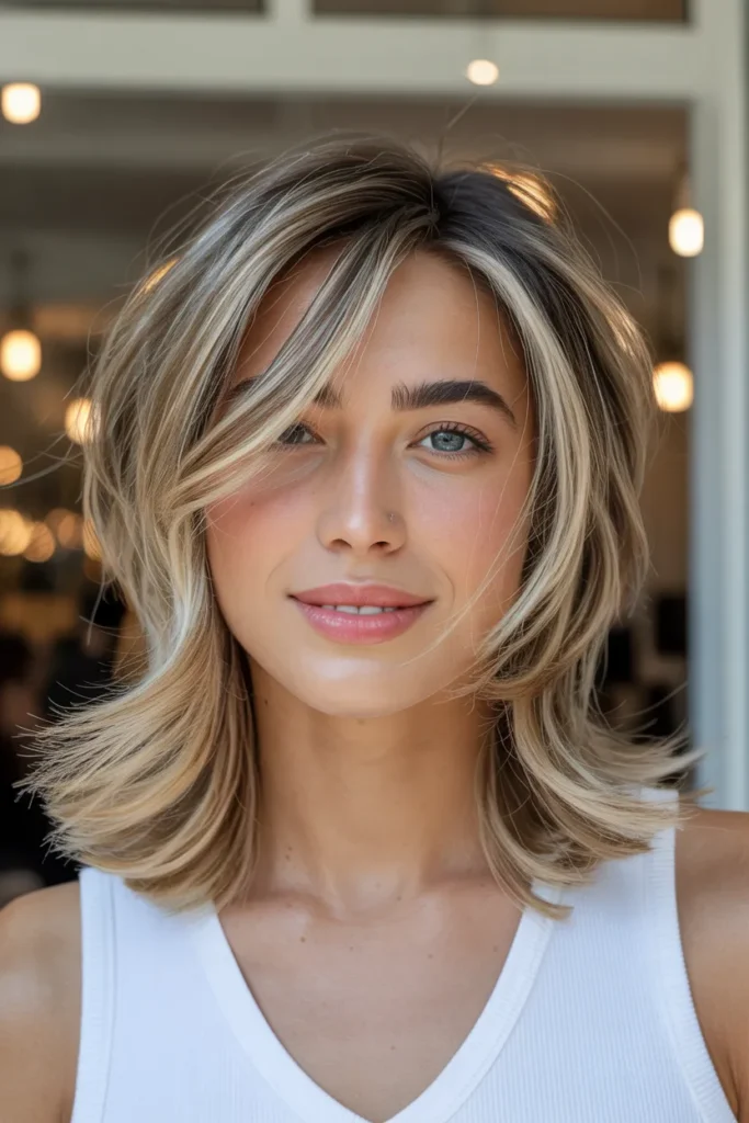 Medium Layered Hair with Natural Flip Ends