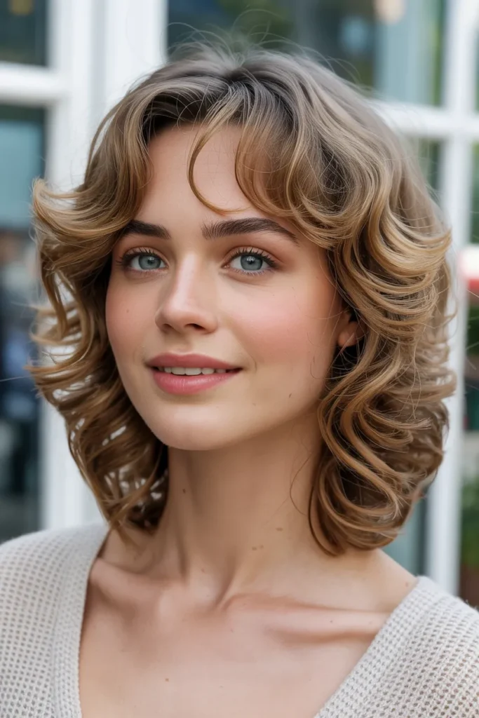 Medium Layered Hair with Soft Curls