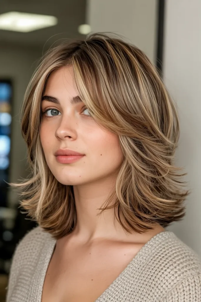 Medium Layered Hair with Soft Rounded Shape
