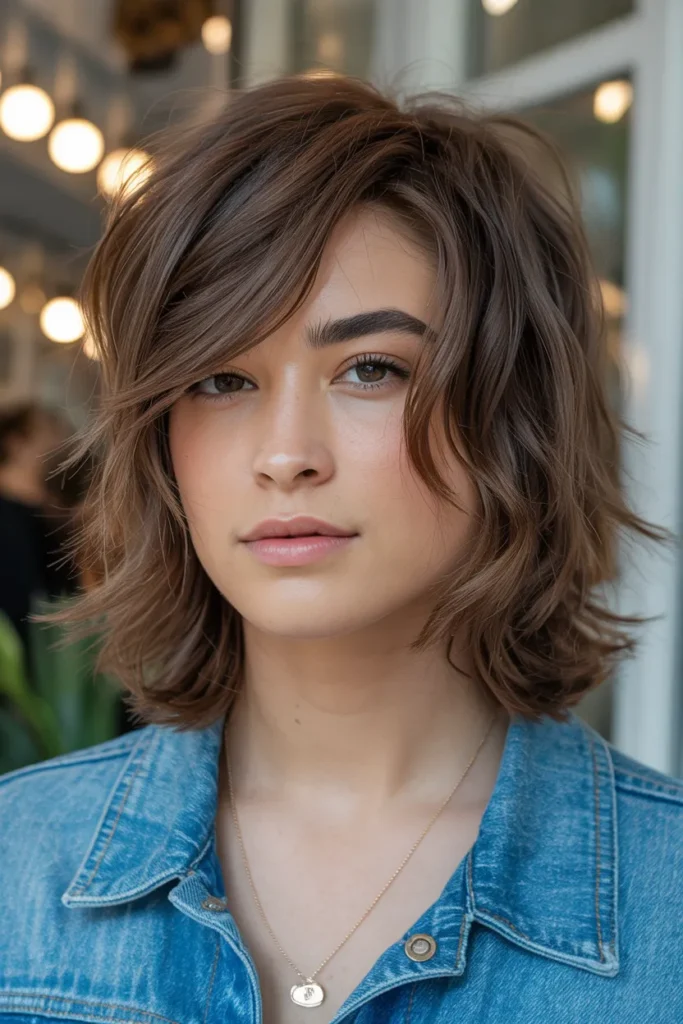 Medium Layered Hair with Soft Shag Style
