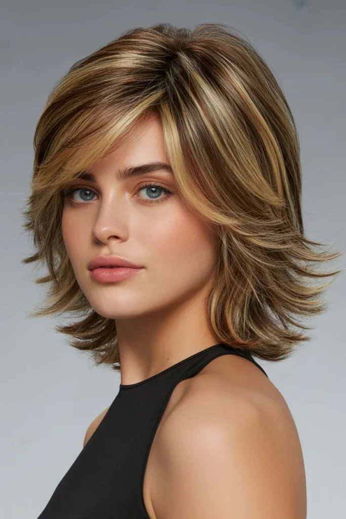 Medium Layered Hair with Volume at Crown