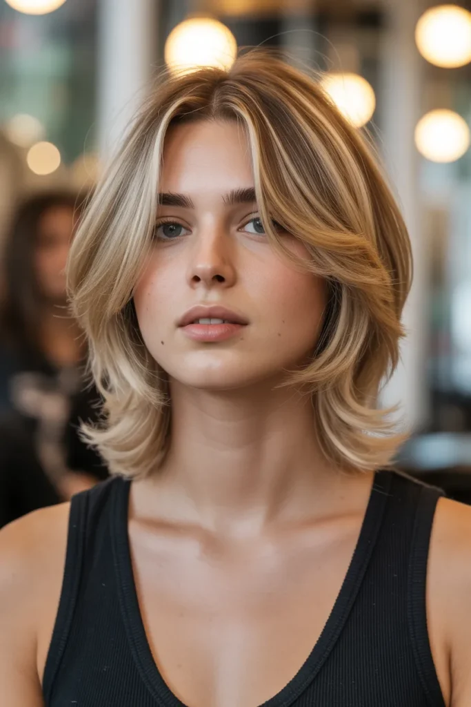 Medium Layered Haircut with Soft Flicked Ends