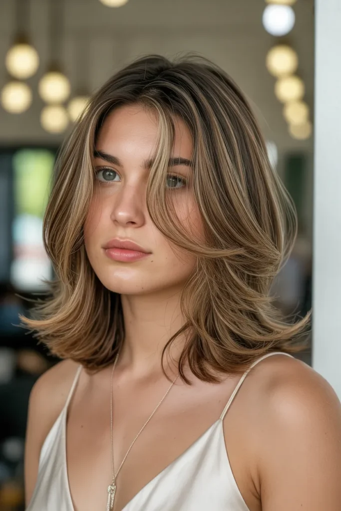 Medium-Length Layers with Subtle Highlights