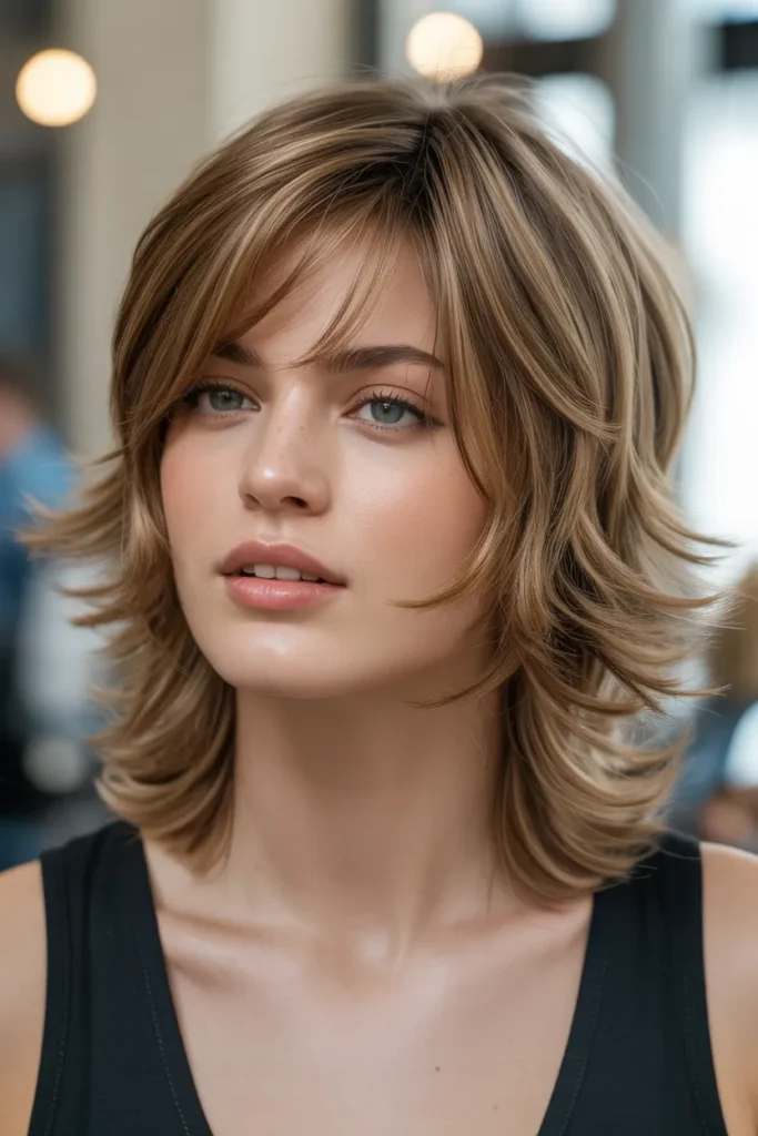 Messy Shag with Layered Bangs