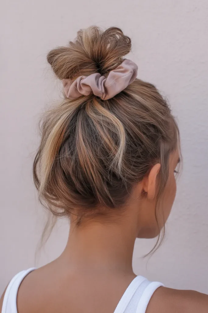 Messy Top Knot with Scrunchie