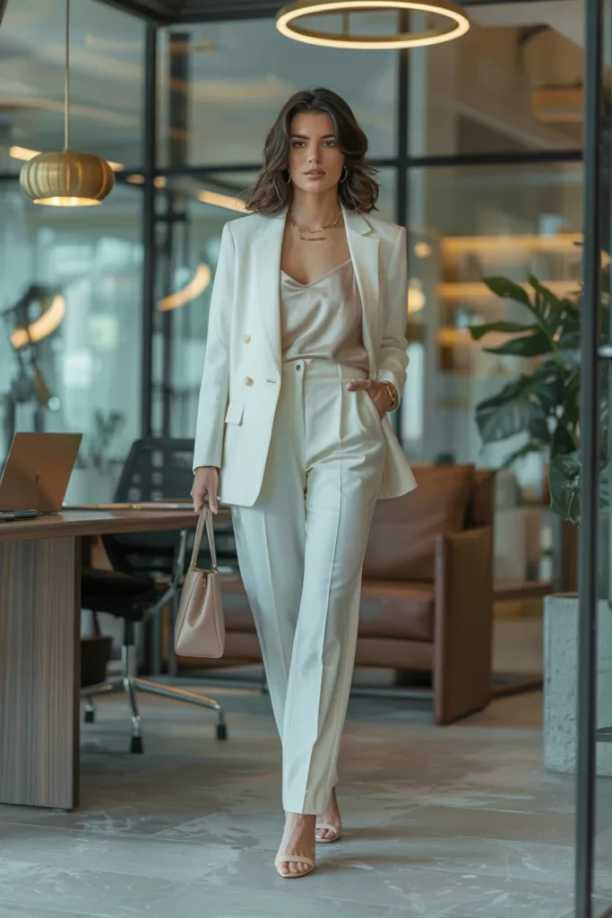 Minimalist White Suit Ensemble
