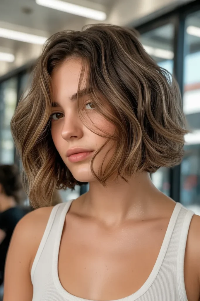 Modern Layered Bob with Subtle Waves