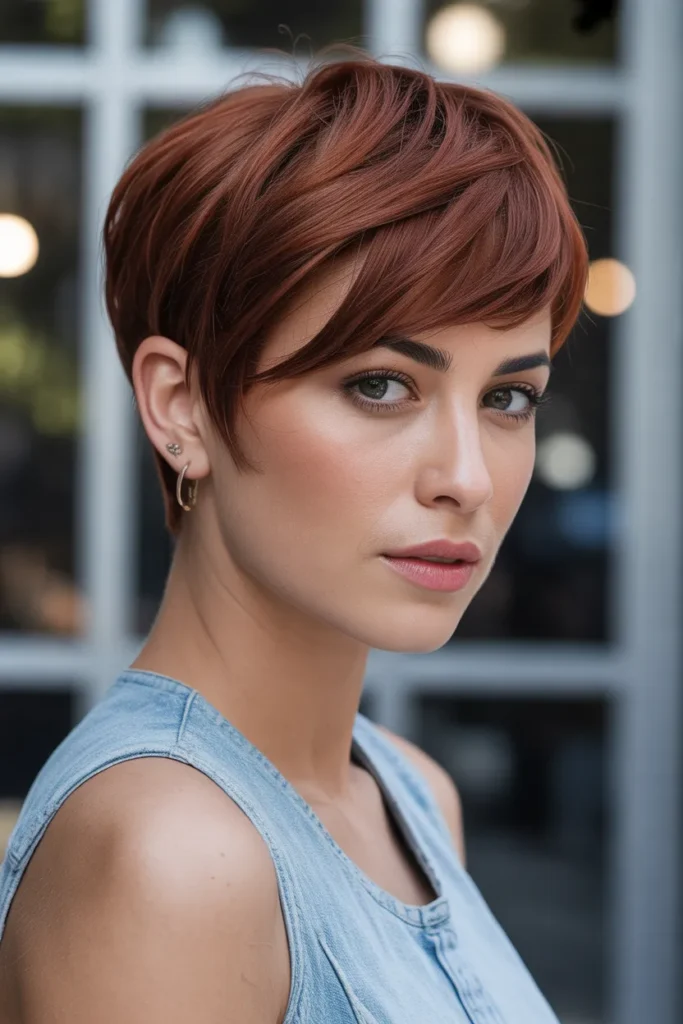 Modern Pixie with Long Side Bangs