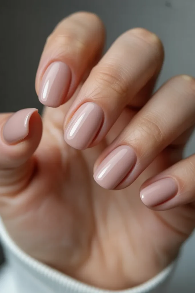 Nude Acrylic Nails with Glossy Finish