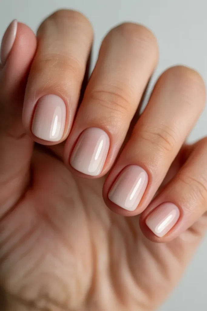Nude Ombre Short Nails