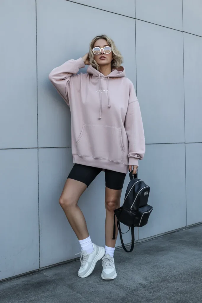 Oversized Hoodie with Biker Shorts