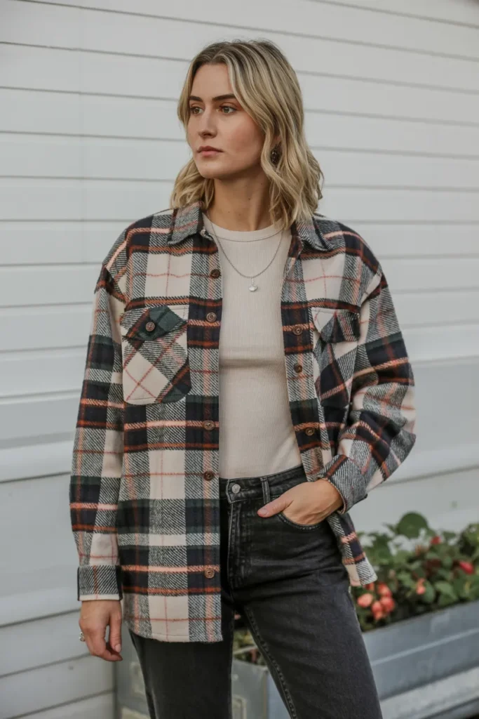 Plaid Shacket with Dark Jeans