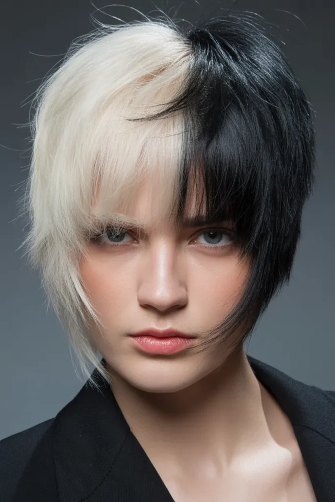 Platinum Blonde and Jet Black Calico Contrast