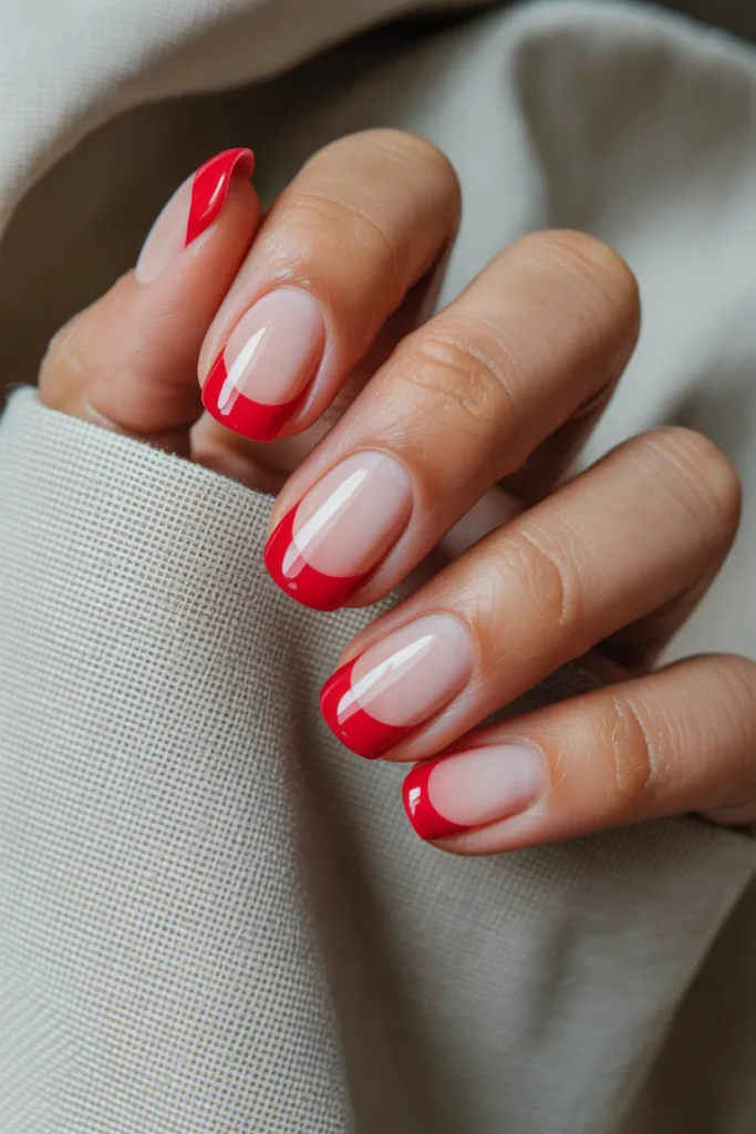 Red French Tips with a Modern Upgrade