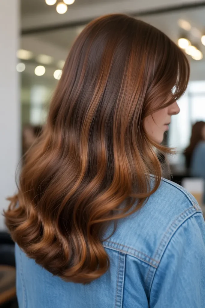 Rich Auburn Balayage with Dimensional Shine