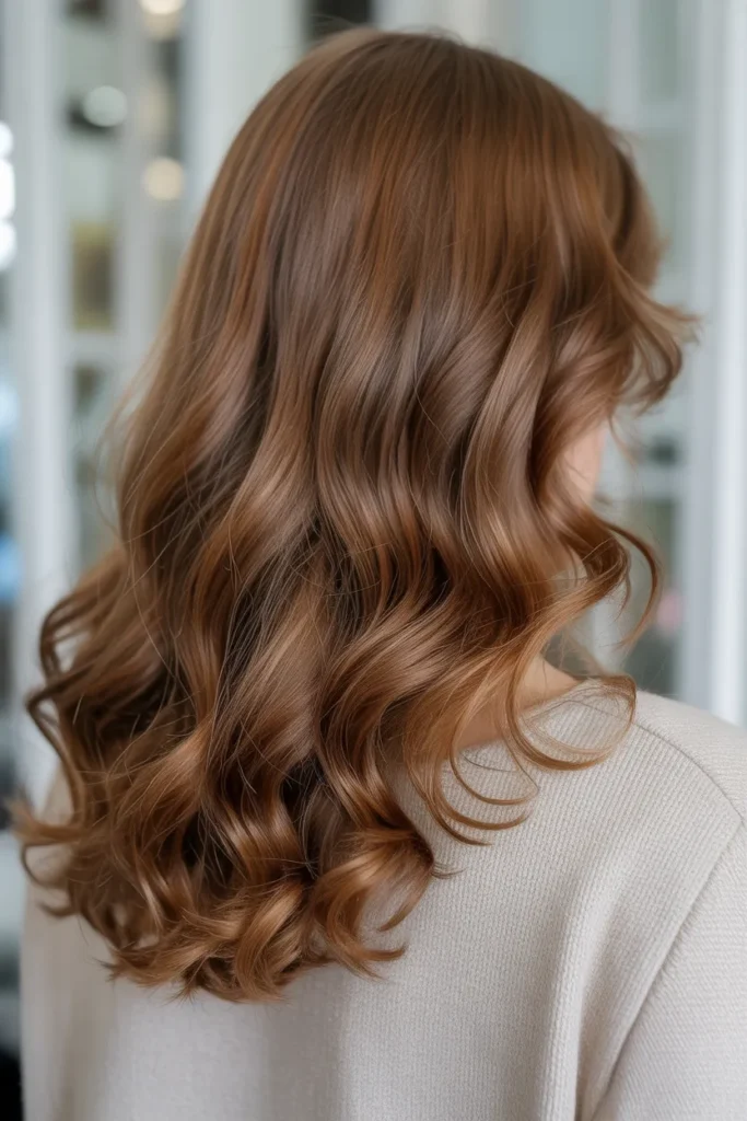 Rich Chestnut Brown with Soft Curls