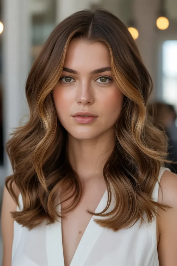 Rich Chestnut Brown with Subtle Golden Highlights