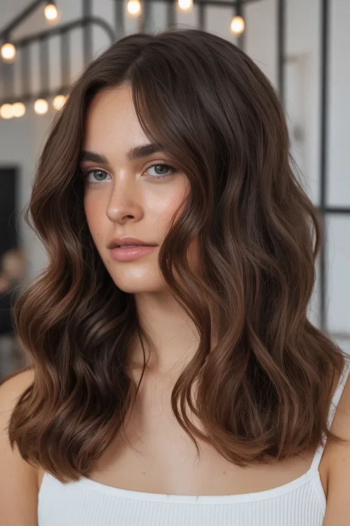 Rich Mahogany Brown with Soft Highlights