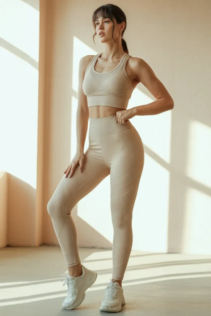 Sculpted Seamless Set in Soft Neutrals