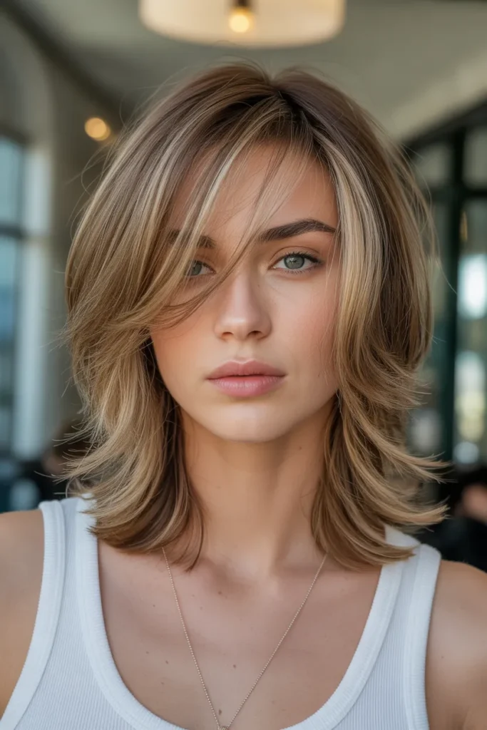 Shag with Side-Swept Layers