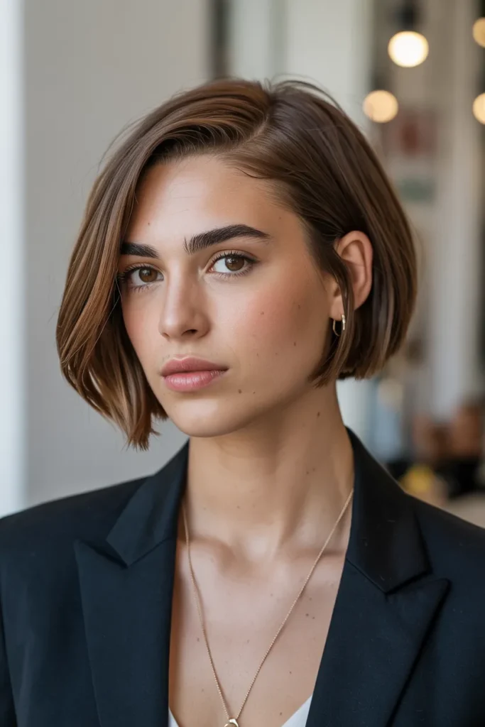 Short Blunt Cut with Side Part