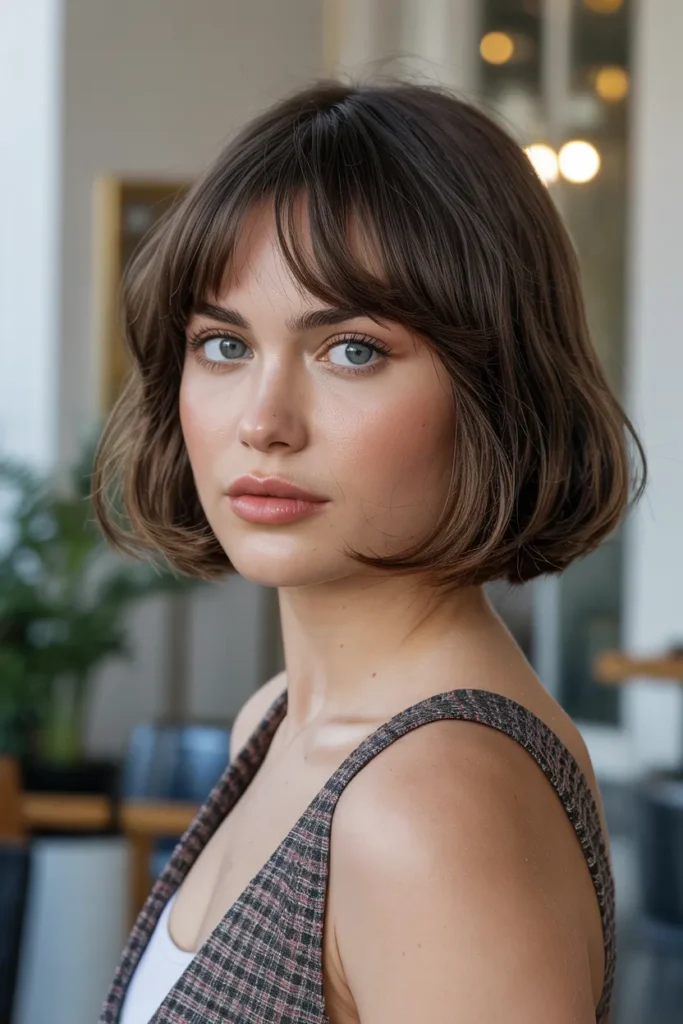 Short Bob with Curtain Bangs