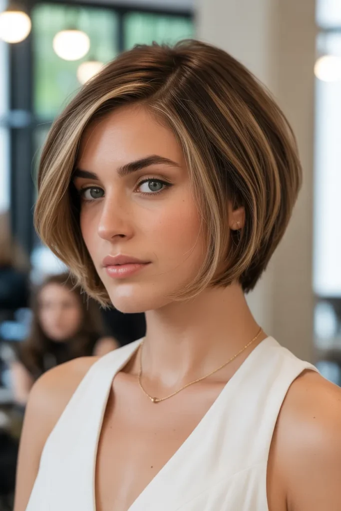 Short Layered Bob with Side Part