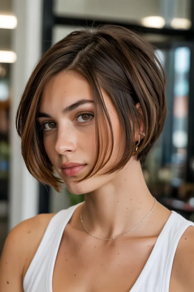 Short Layered Bob with Tapered Ends