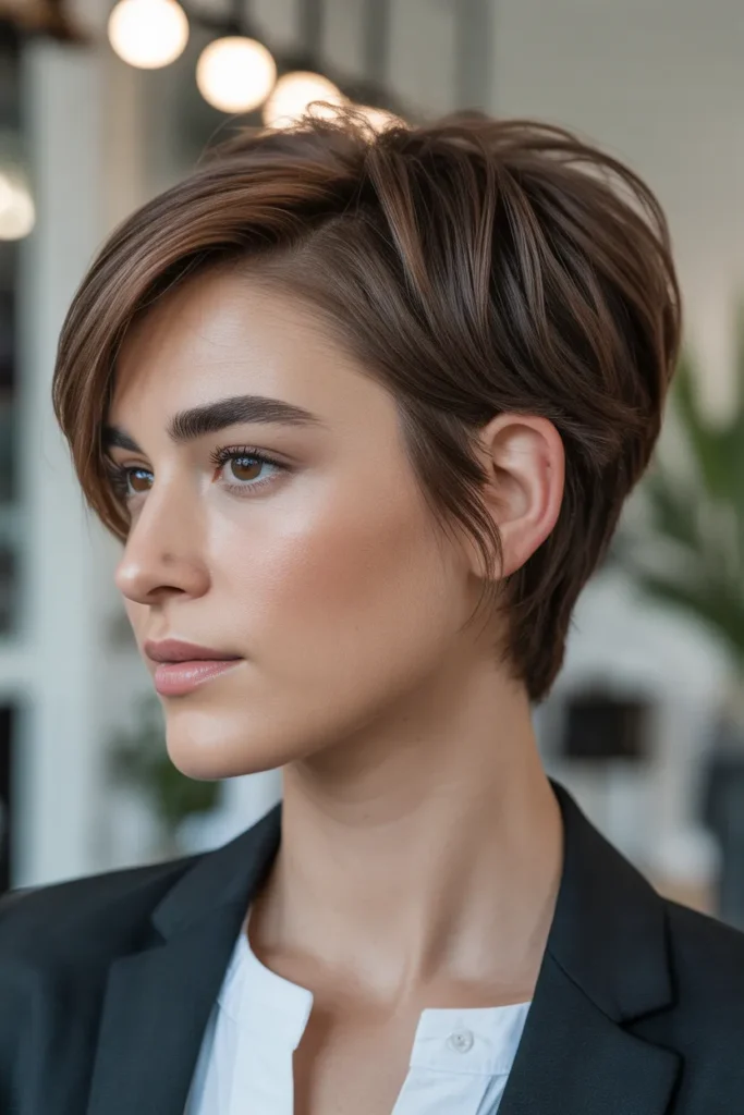 Short Layered Cut with Tapered Nape