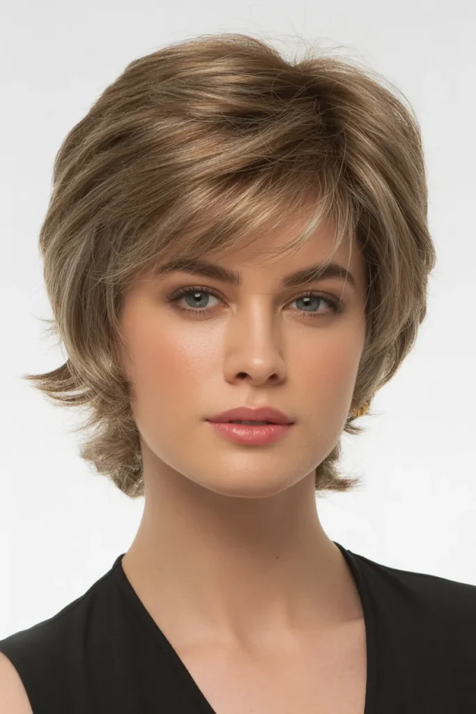 Short Layered Shag with Feathered Ends