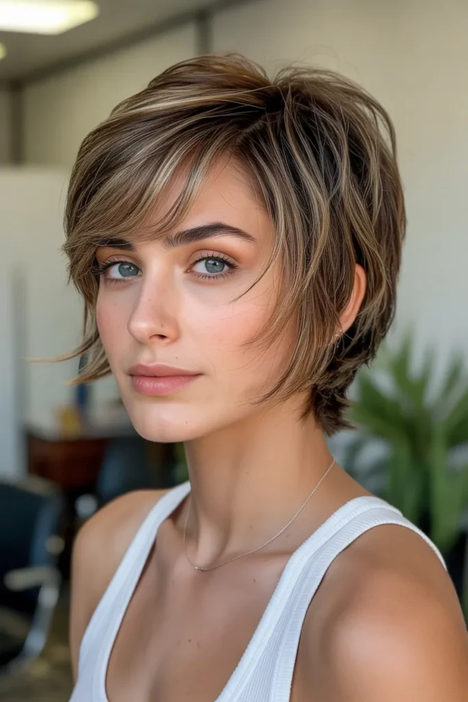 Short Layered Shag with Side Bangs