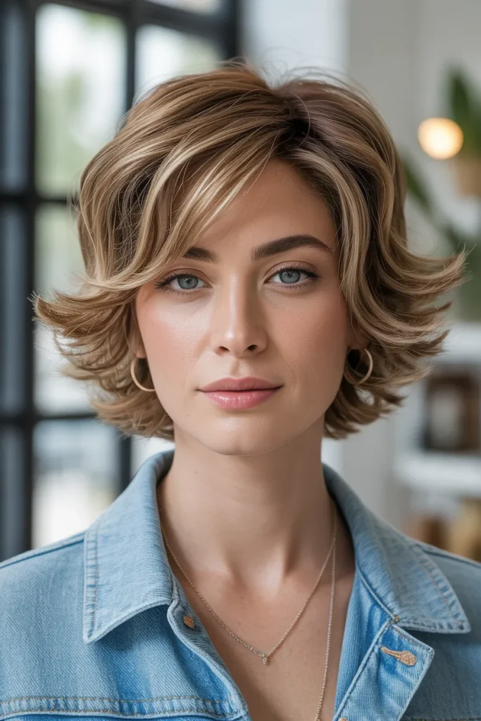 Short Layered Shag with Soft Waves