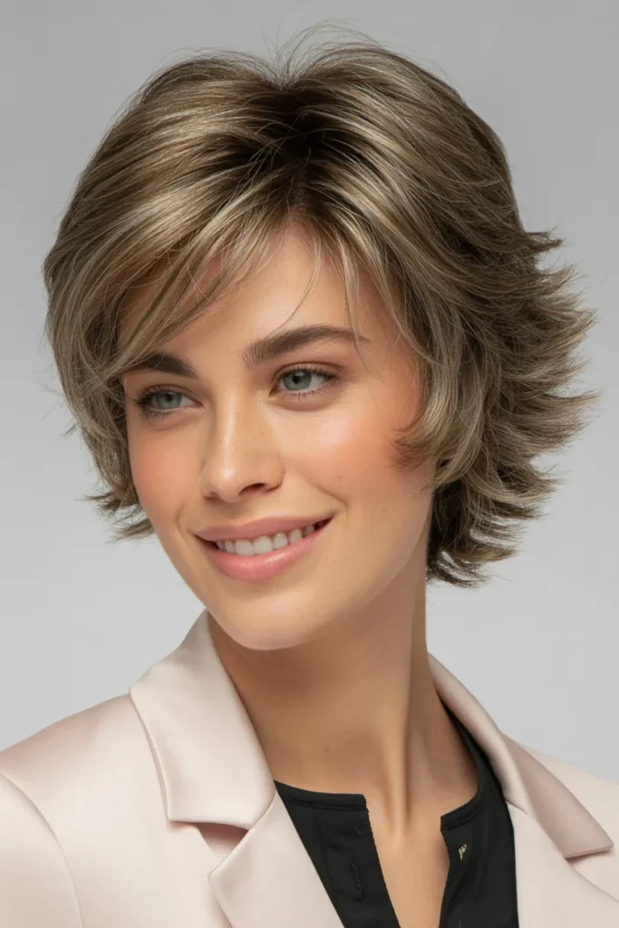 Short Layered Shag with Wispy Ends