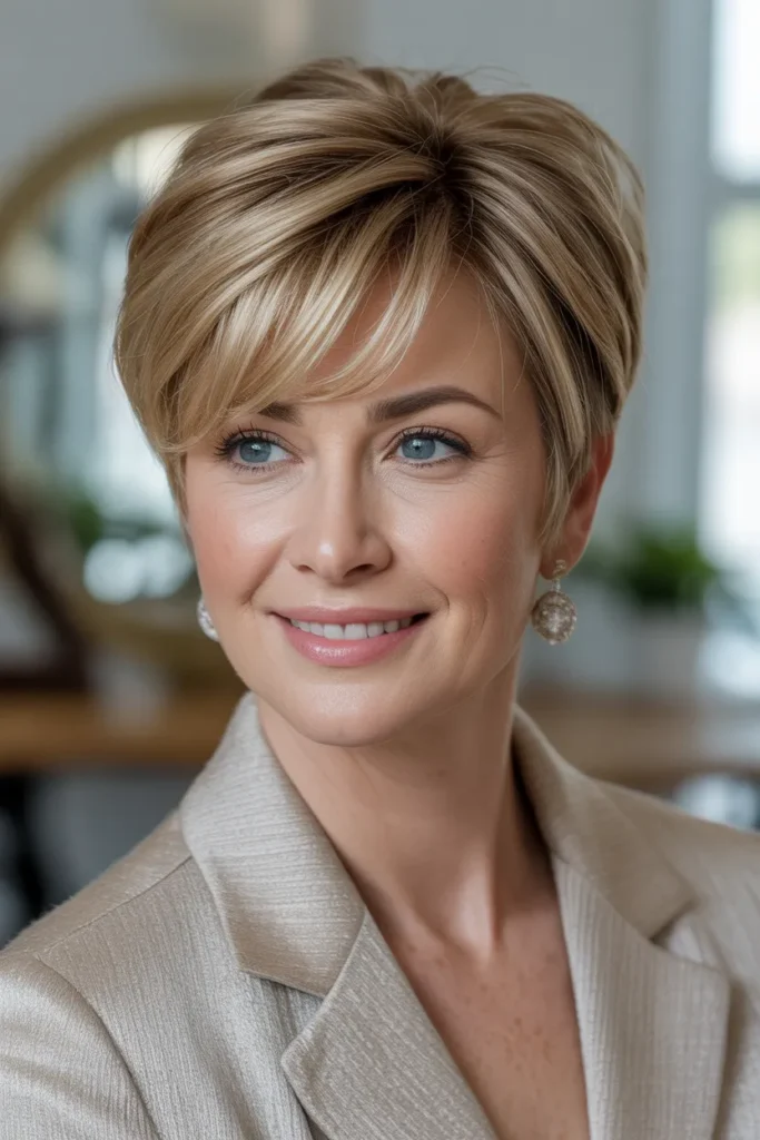 Short Pixie with Side-Swept Bangs