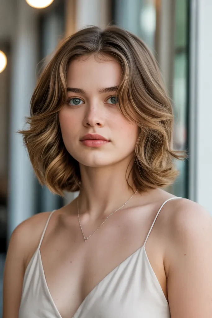 Shoulder-Length Layers with Soft Waves