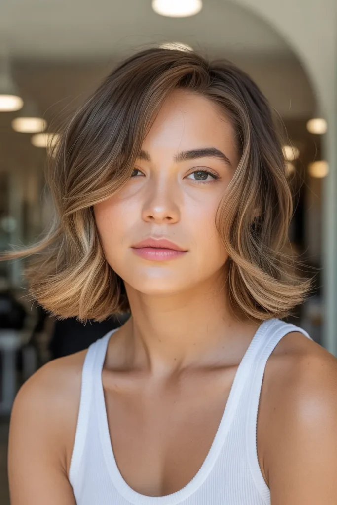 Shoulder-Length Soft Layers with Natural Volume