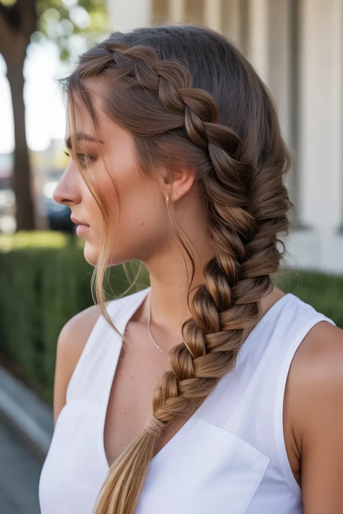 Side-Swept Fishtail Braid