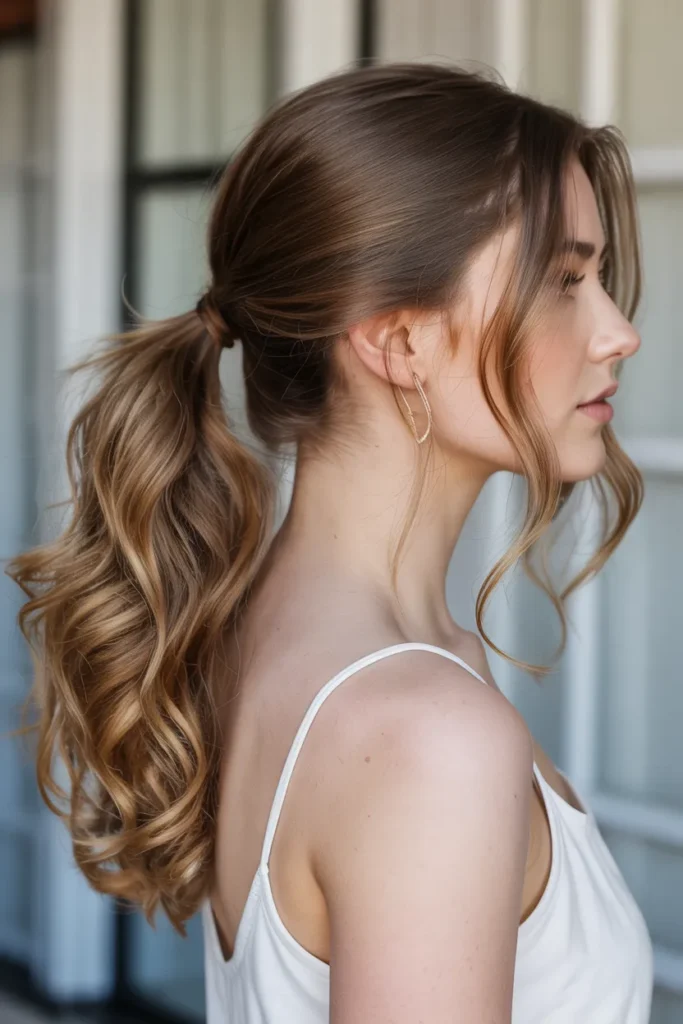 Side-Swept Ponytail with Soft Waves