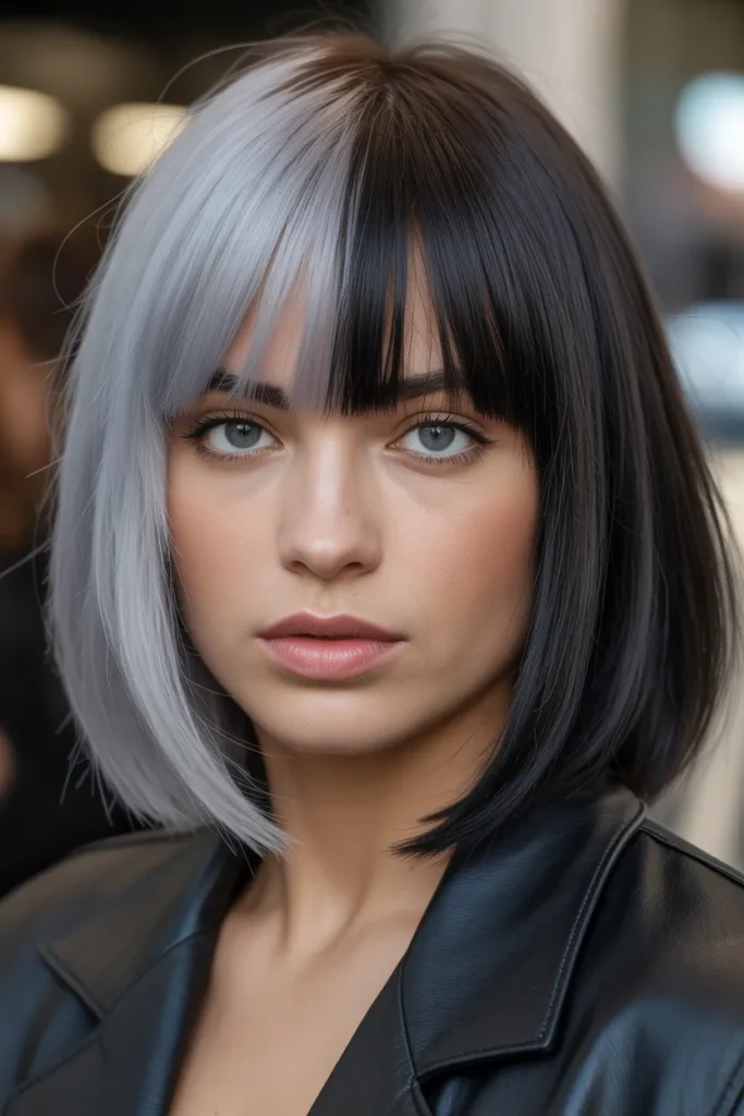 Silver Gray and Black Calico Hair Trend