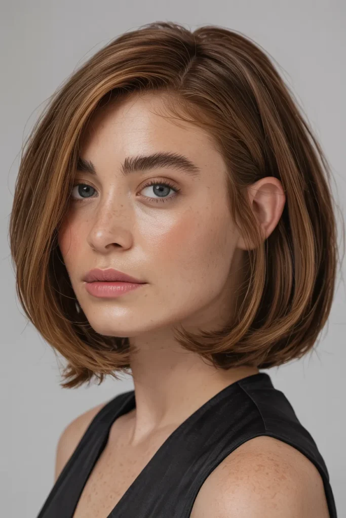 Sleek Layered Bob with Middle Part