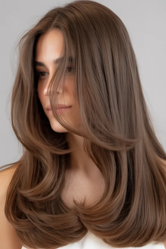 Sleek Straight Hair with Low Maintenance Layers