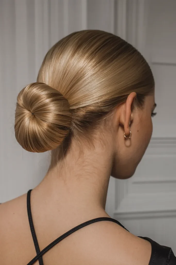 Slicked-Back Low Bun