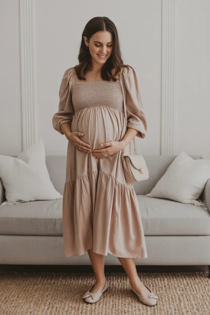 Smocked Maternity Dress
