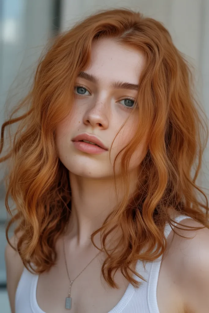 Soft Copper Red with Natural Texture